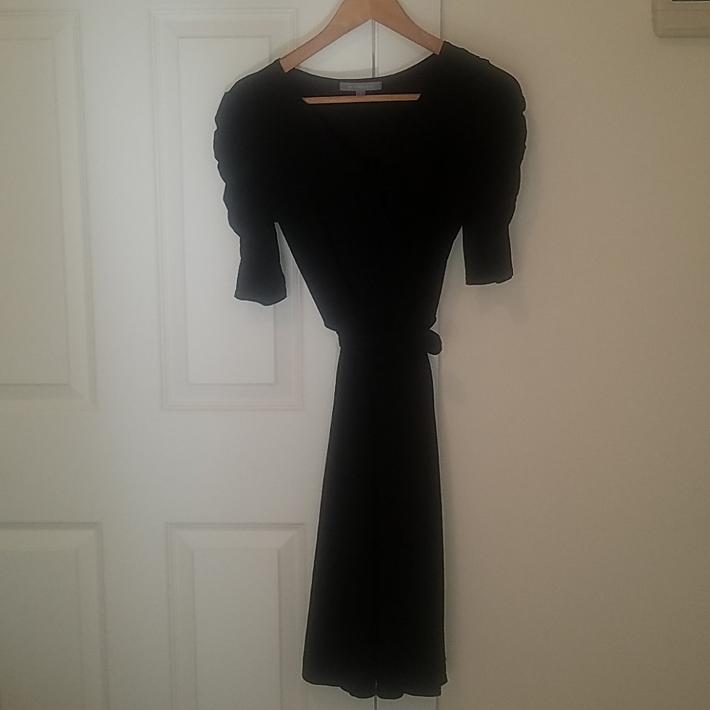 Black faux wrap dress